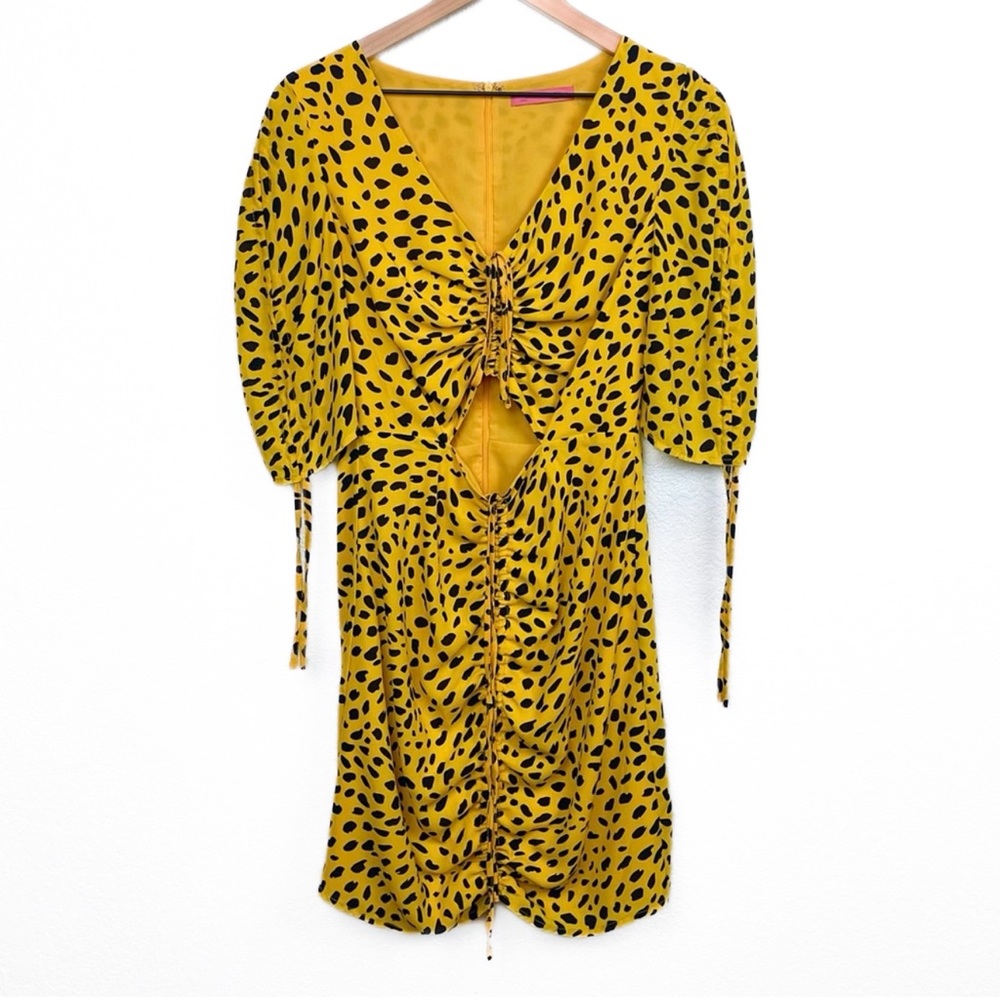 Signature8 Mustard and Black Spotted Mini Dress